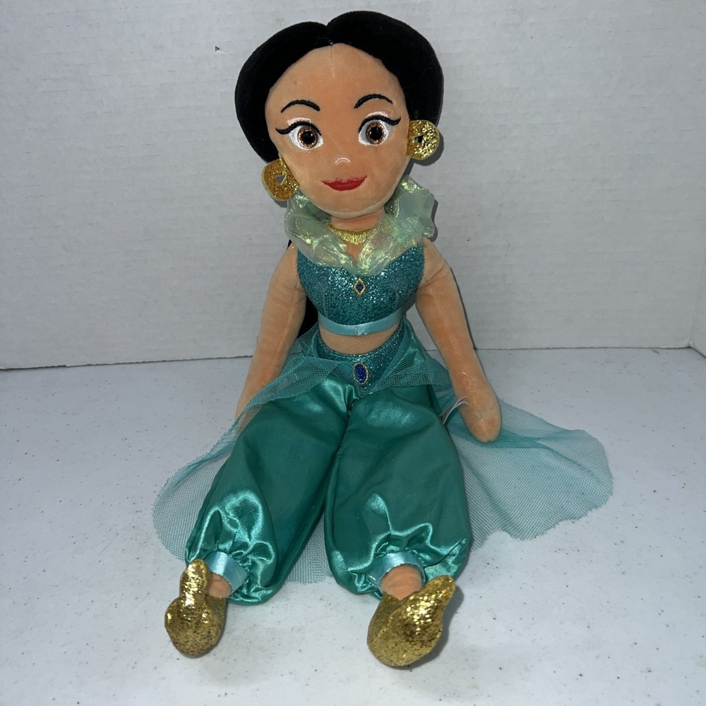 Ty Sparkle Disney Princess Jasmine Plush Doll 15" Toy Stuffed Glitter